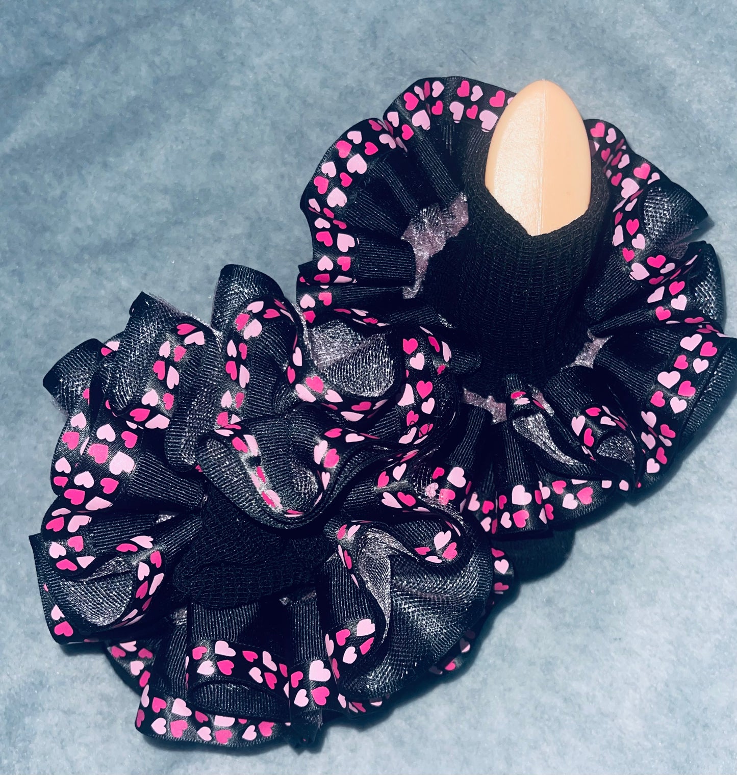 Black & Pink Hearted Valentine’s Ruffle Socks