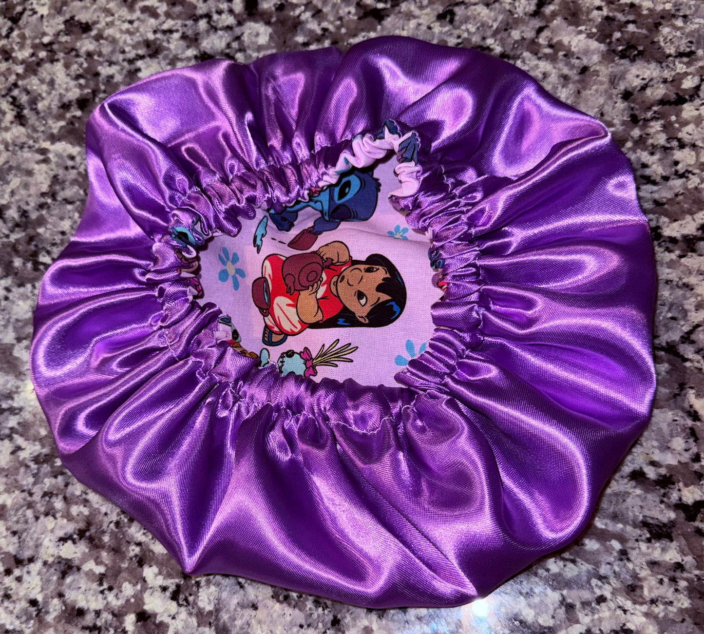 Lilo & Stitch Inspired Reversible Satin Bonnet