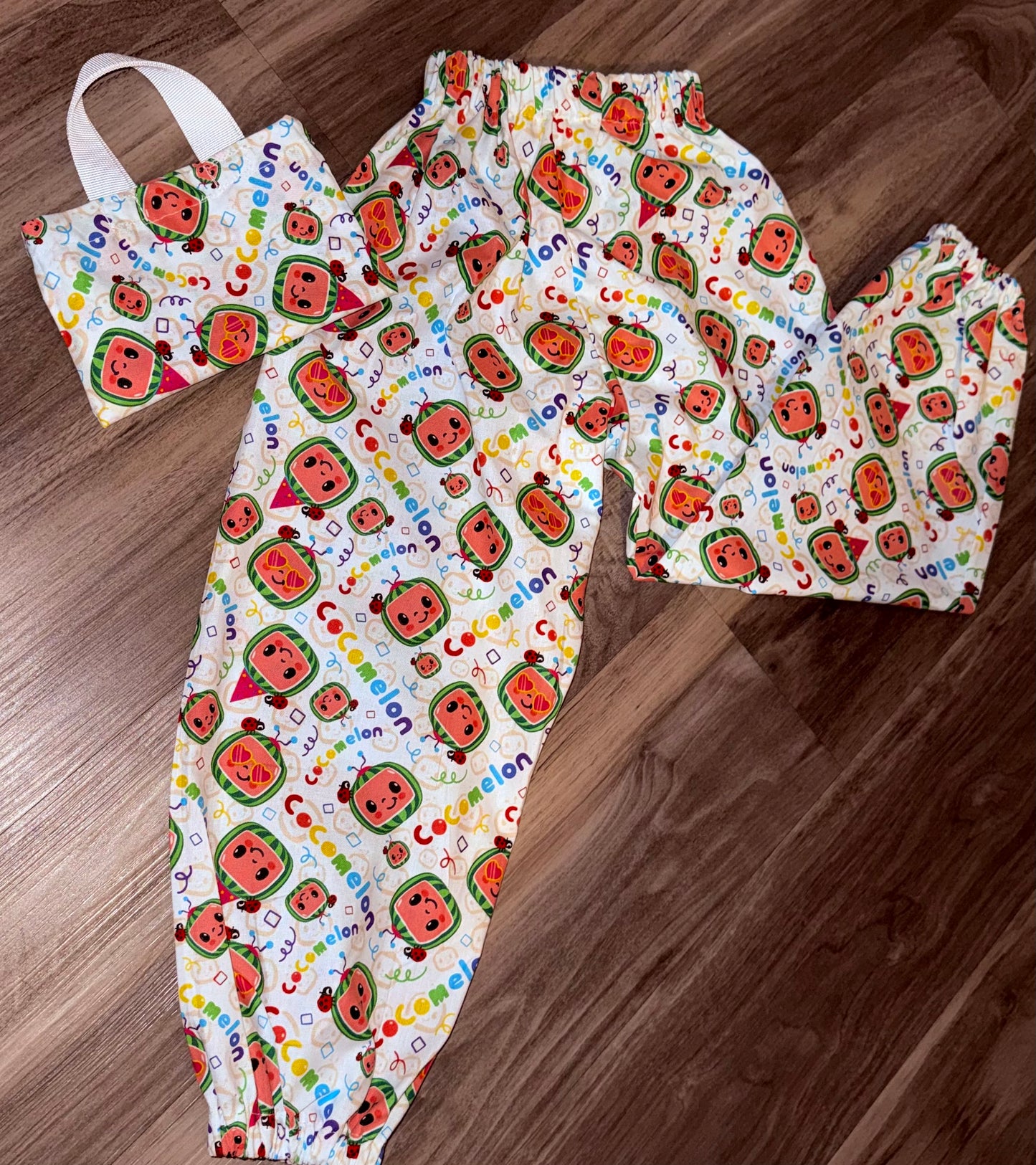 Custom Cocomelon Jogger Set With Matching Mini Tote | Personalized Kids Outfit