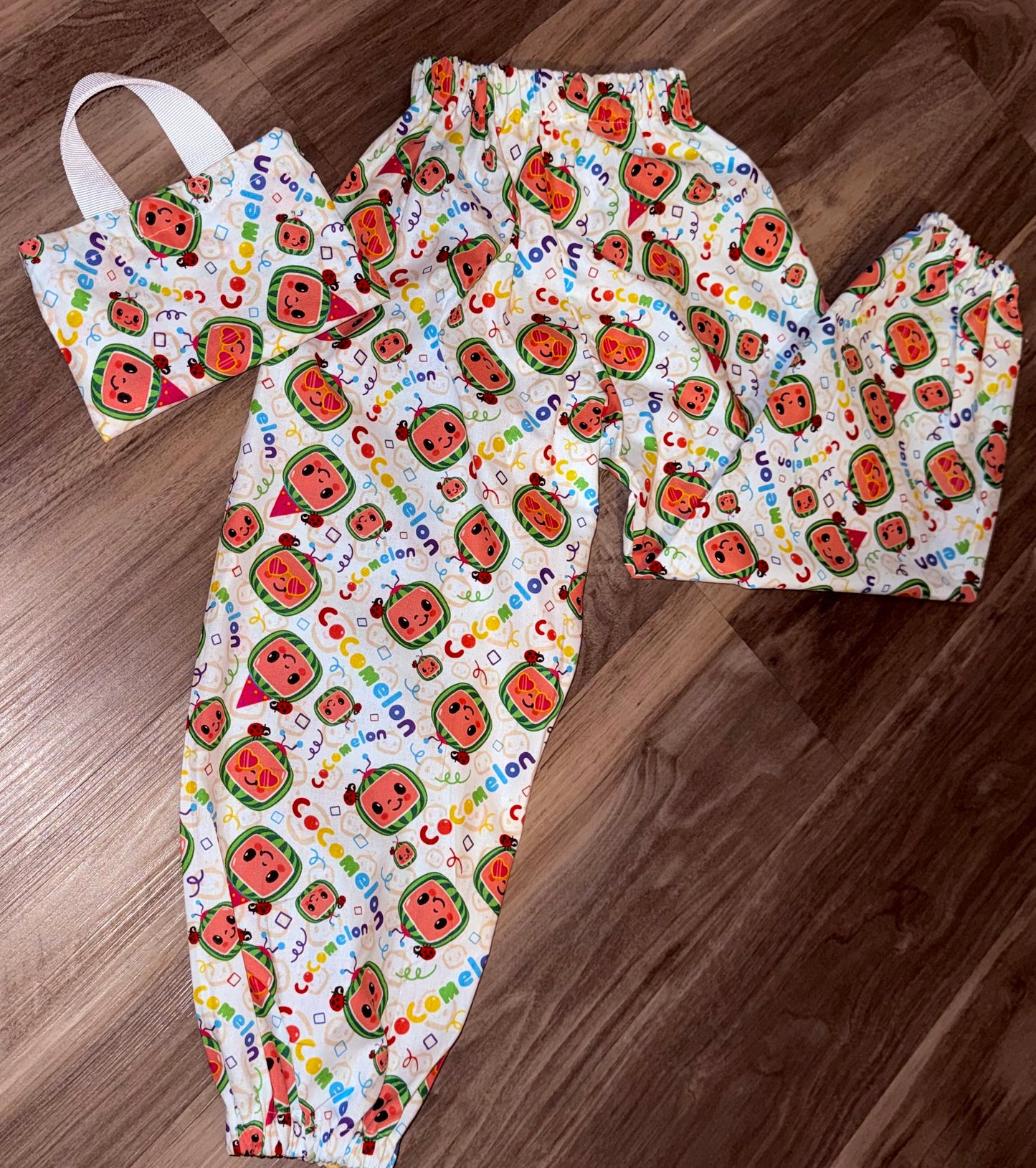 Custom Cocomelon Jogger Set With Matching Mini Tote | Personalized Kids Outfit