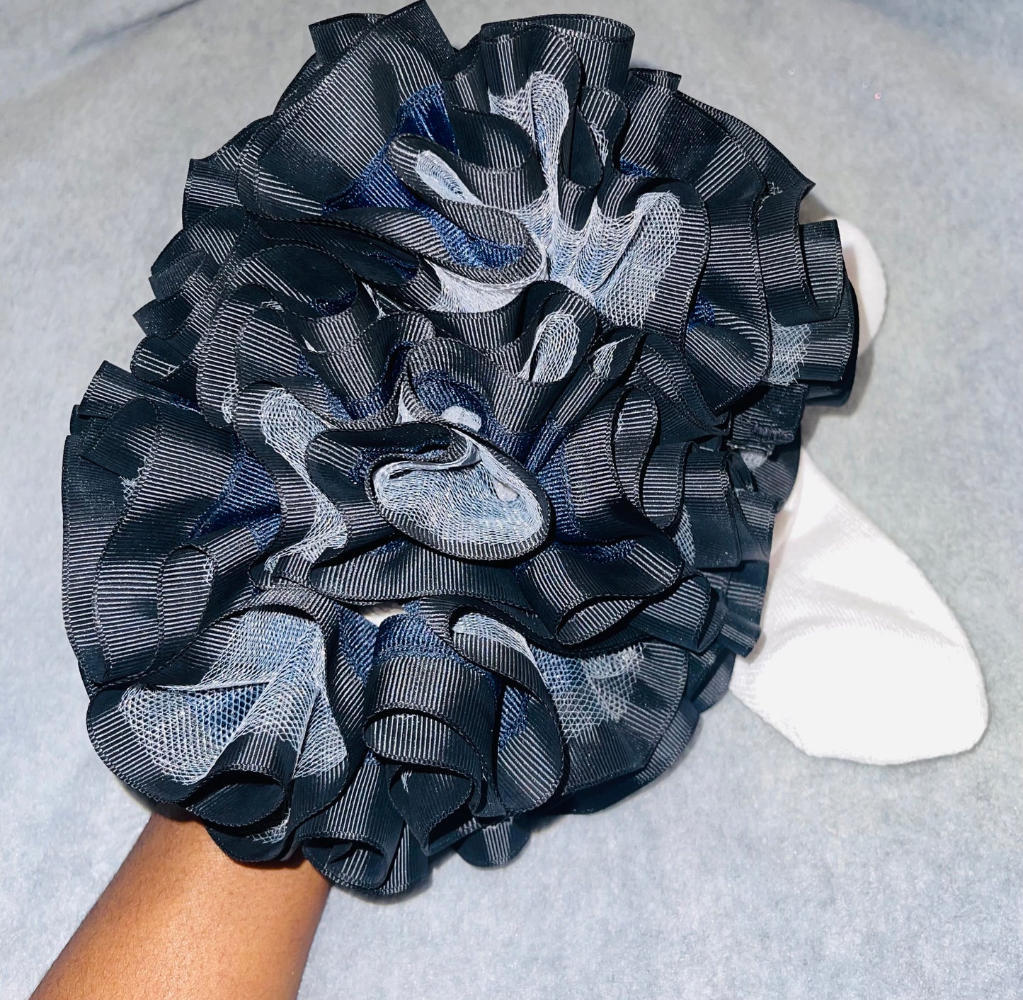 Navy & Black Ruffle Socks