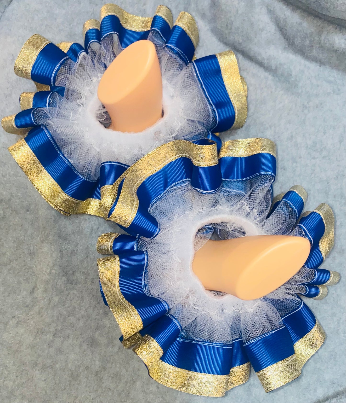 Royal Blue & Gold Ruffle Anklets