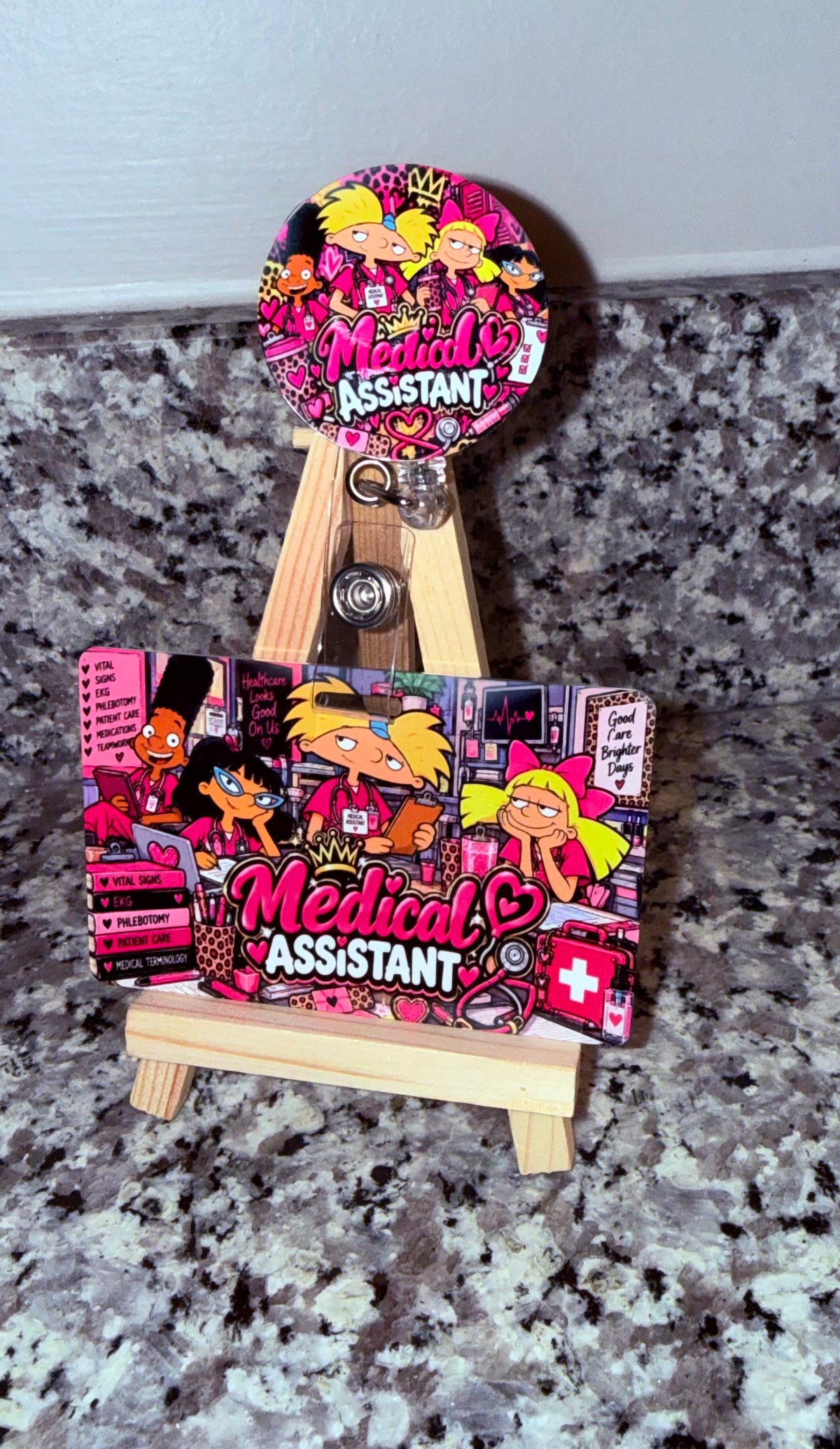 Hey Arnold!-Inspired Medical Assistant Badge Buddy Set