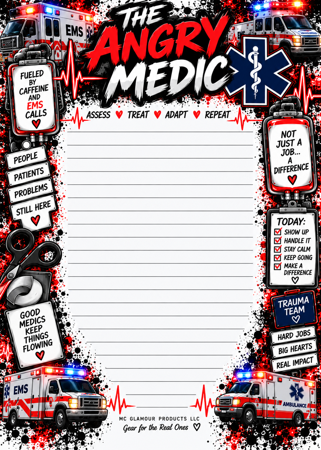 The Angry Medic Notepad | EMT, Paramedic & EMS Notepad