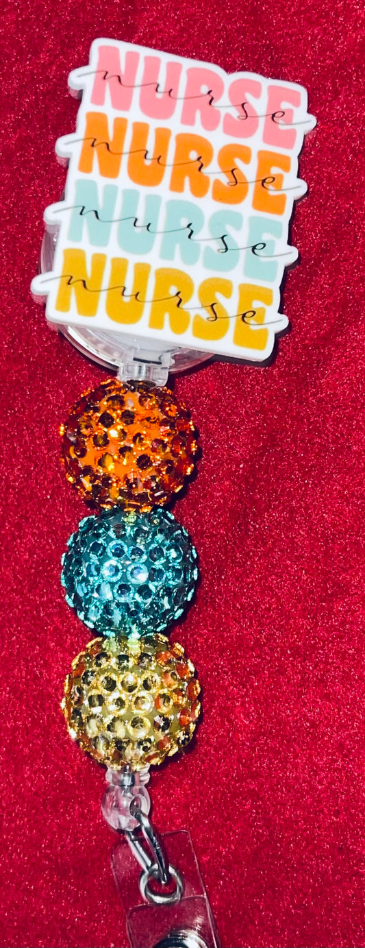 Beaded Nurse Badge Reel