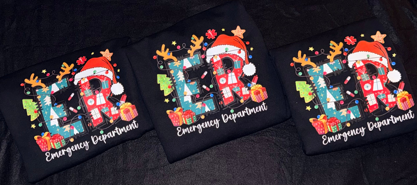 Emergency Department RN Christmas Sweatshirt | ED Nurse Holiday Shirt | Nurse Christmas Apparel