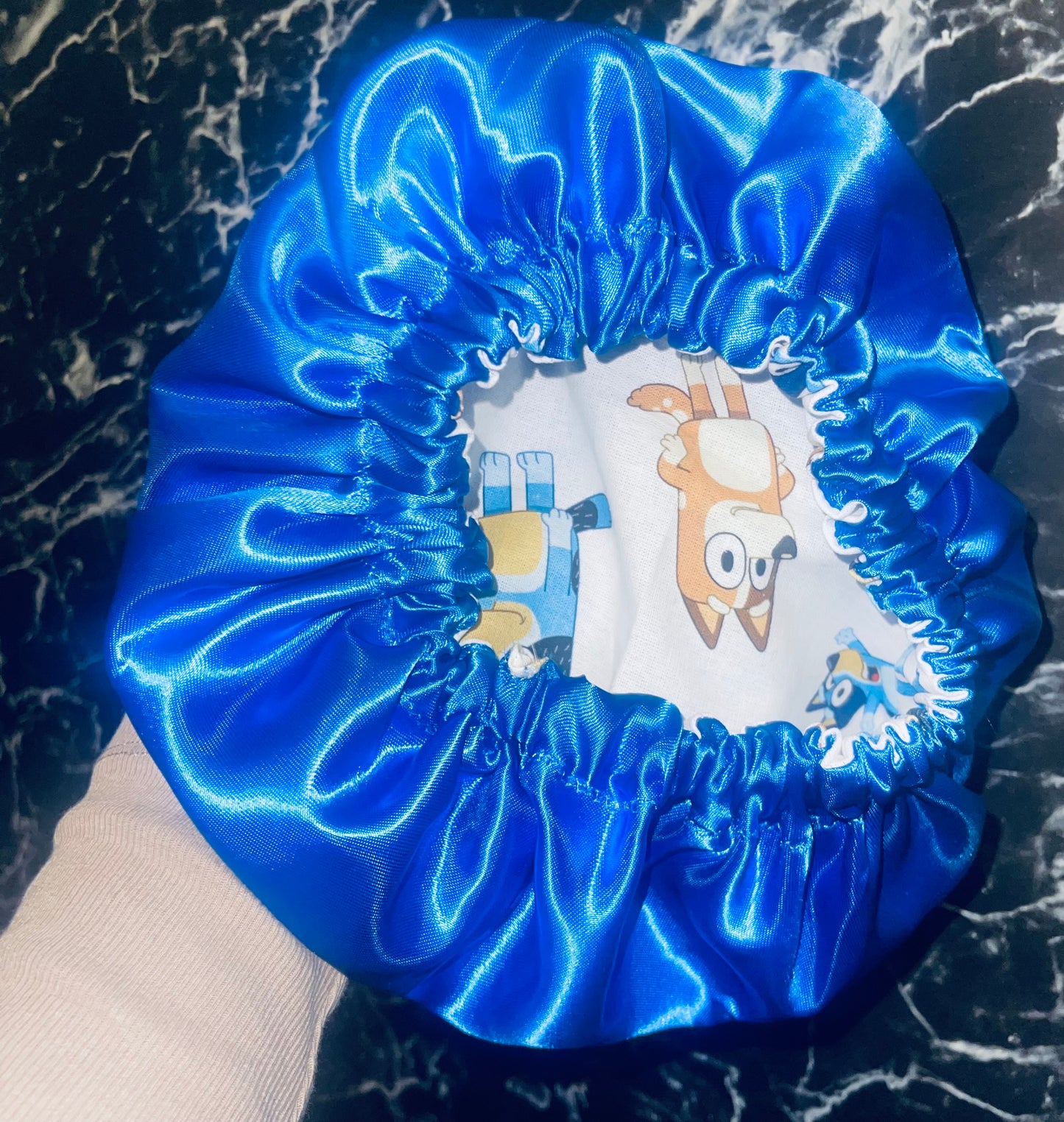 Bluey Inspired Reversible Satin Bonnet