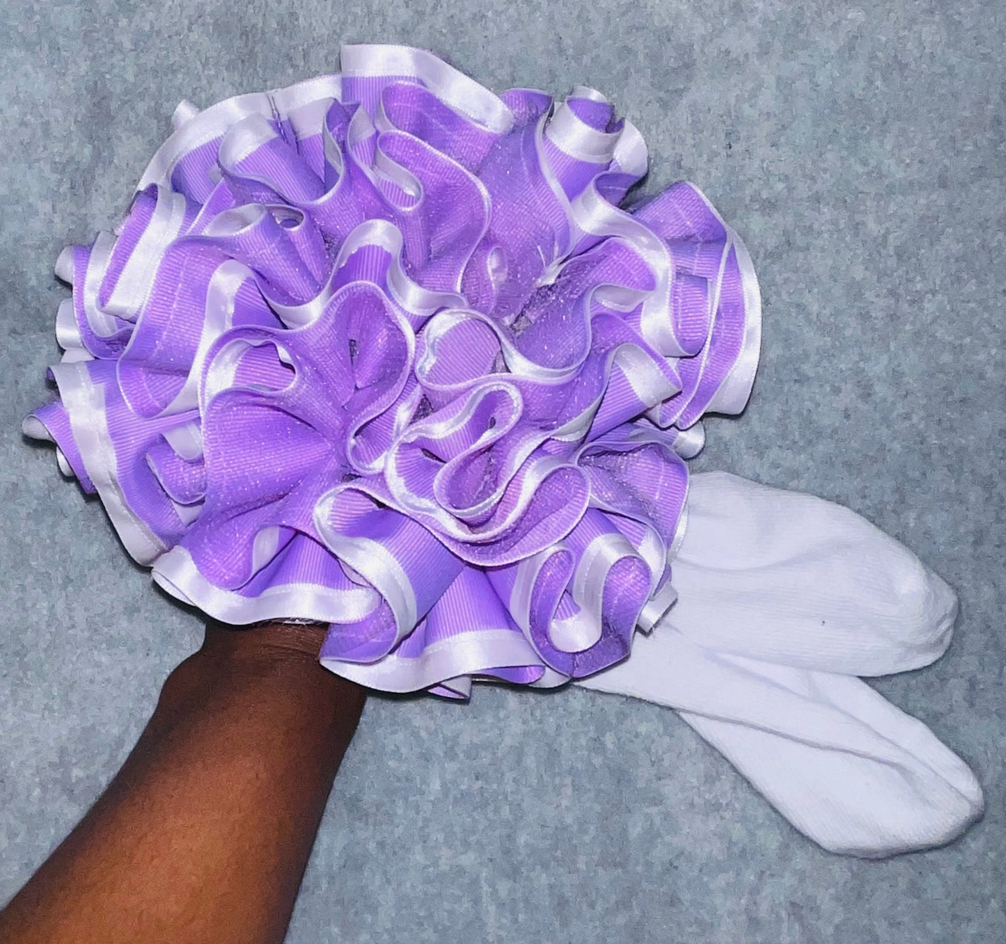 Lavender & White Trim Ruffle Socks