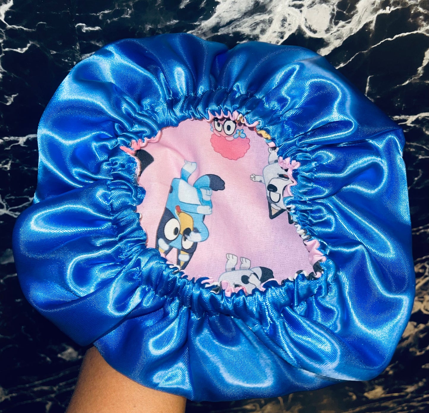 Bluey & Bingo Inspired Reversible Satin Bonnet