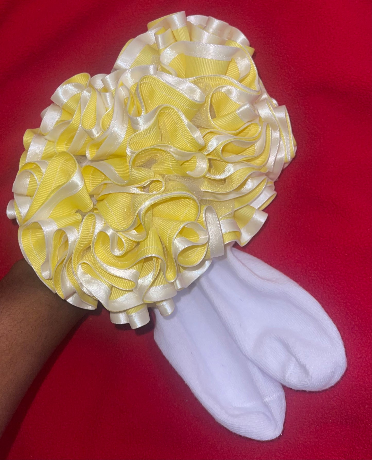 Yellow Sunshine & White Trim Ruffle Socks