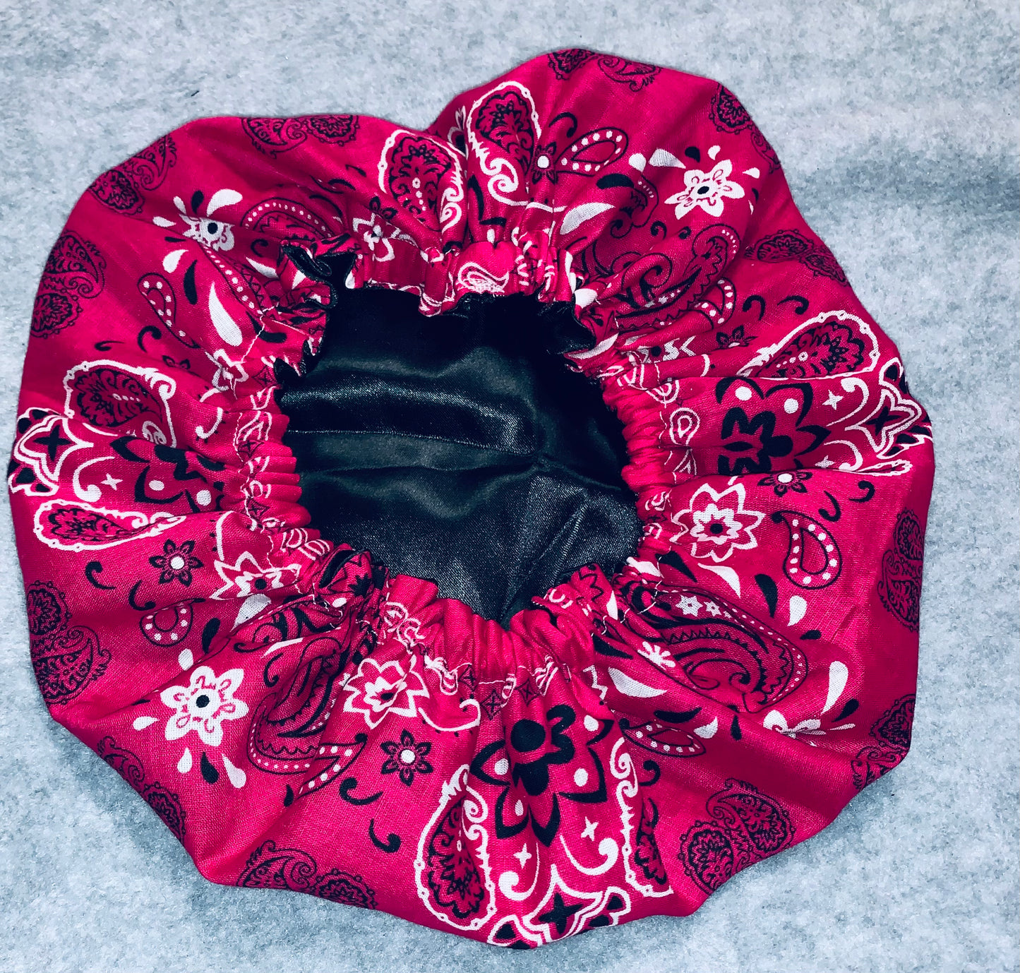 Hot Pink Bandana Reversible Satin Bonnet