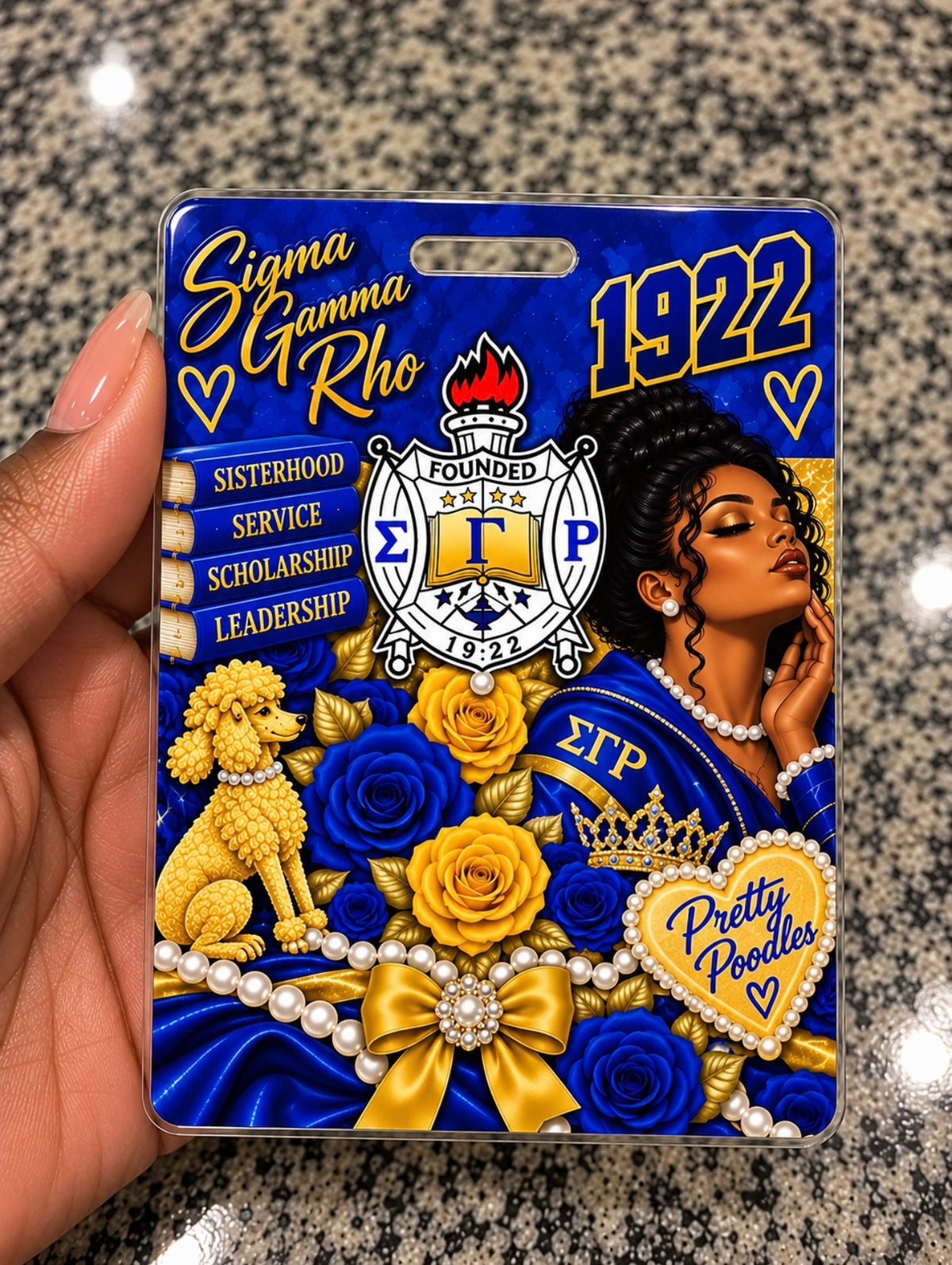 Sigma Poodle Inspired Personalized Badge Buddy