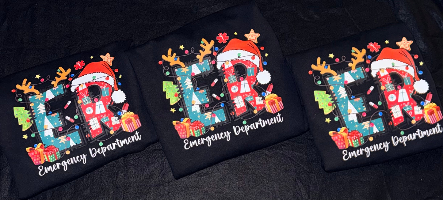 Emergency Department RN Christmas Sweatshirt | ED Nurse Holiday Shirt | Nurse Christmas Apparel