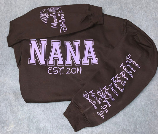 Custom NANA Sweatshirt – Personalized with Grandkids’ Names