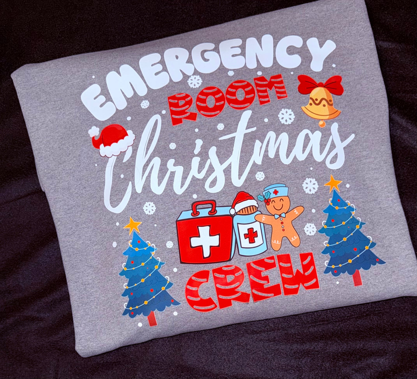 Emergency Room Christmas Crew Sweatshirt – Festive ER Nurse Holiday Shirt
