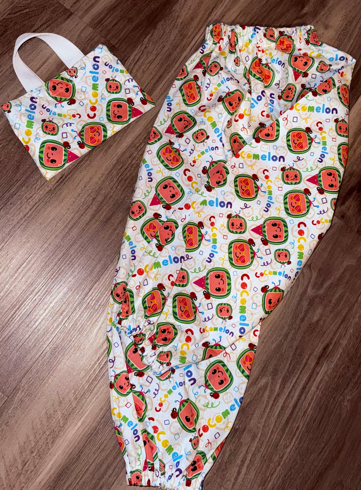 Custom Cocomelon Jogger Set With Matching Mini Tote | Personalized Kids Outfit