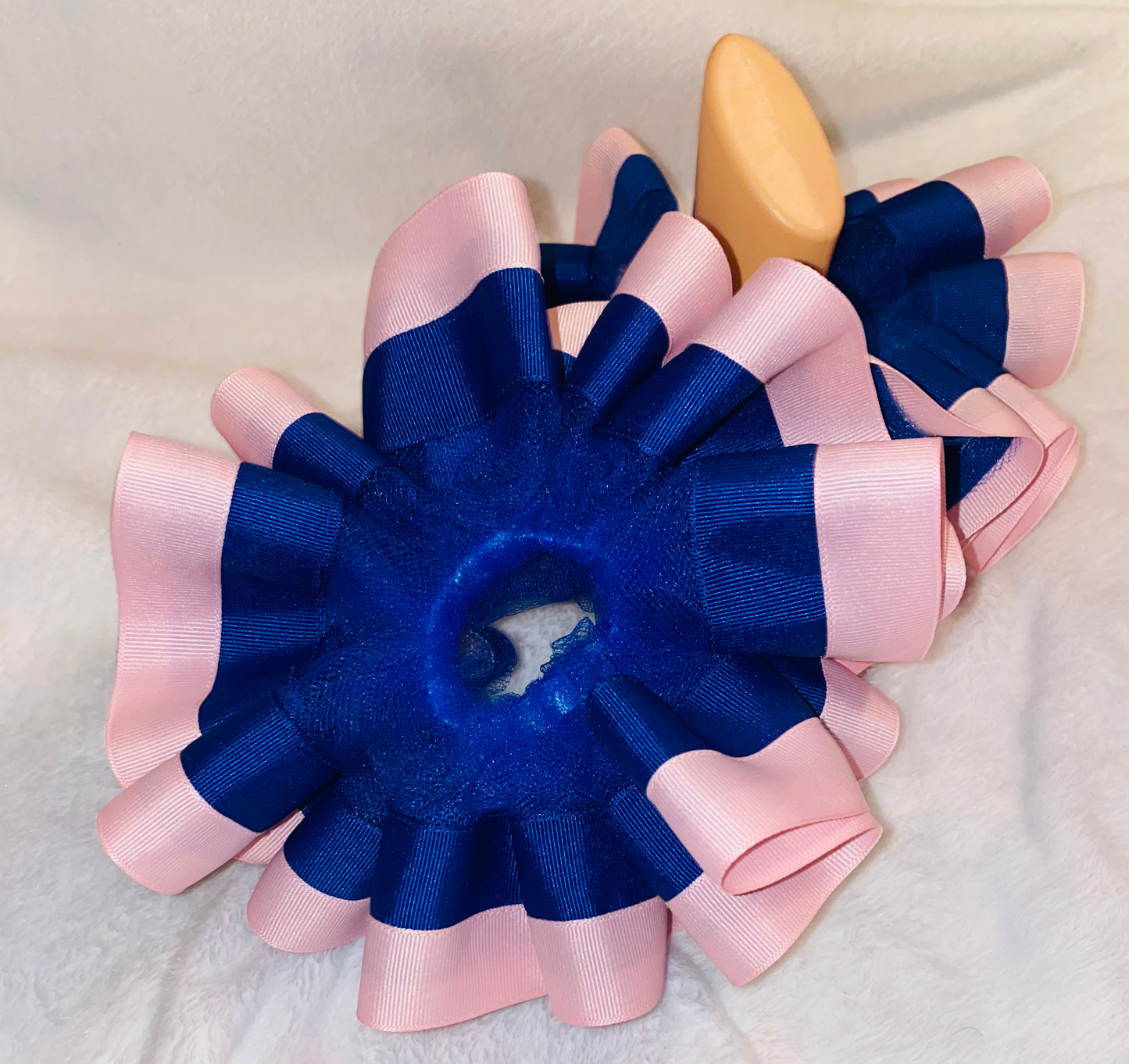 Navy & Pink Ruffle Anklets