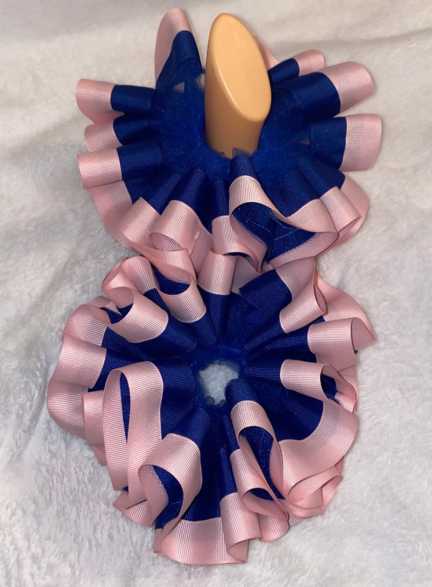 Navy & Pink Ruffle Anklets