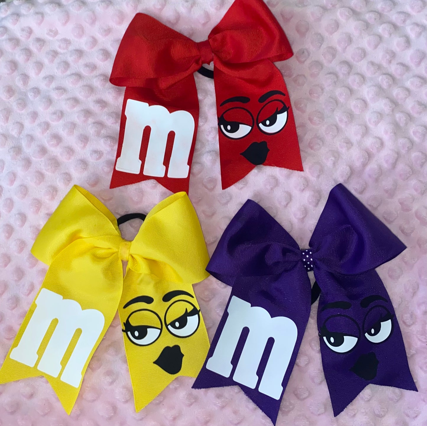 M&M Candy Inspired Cheer Bow