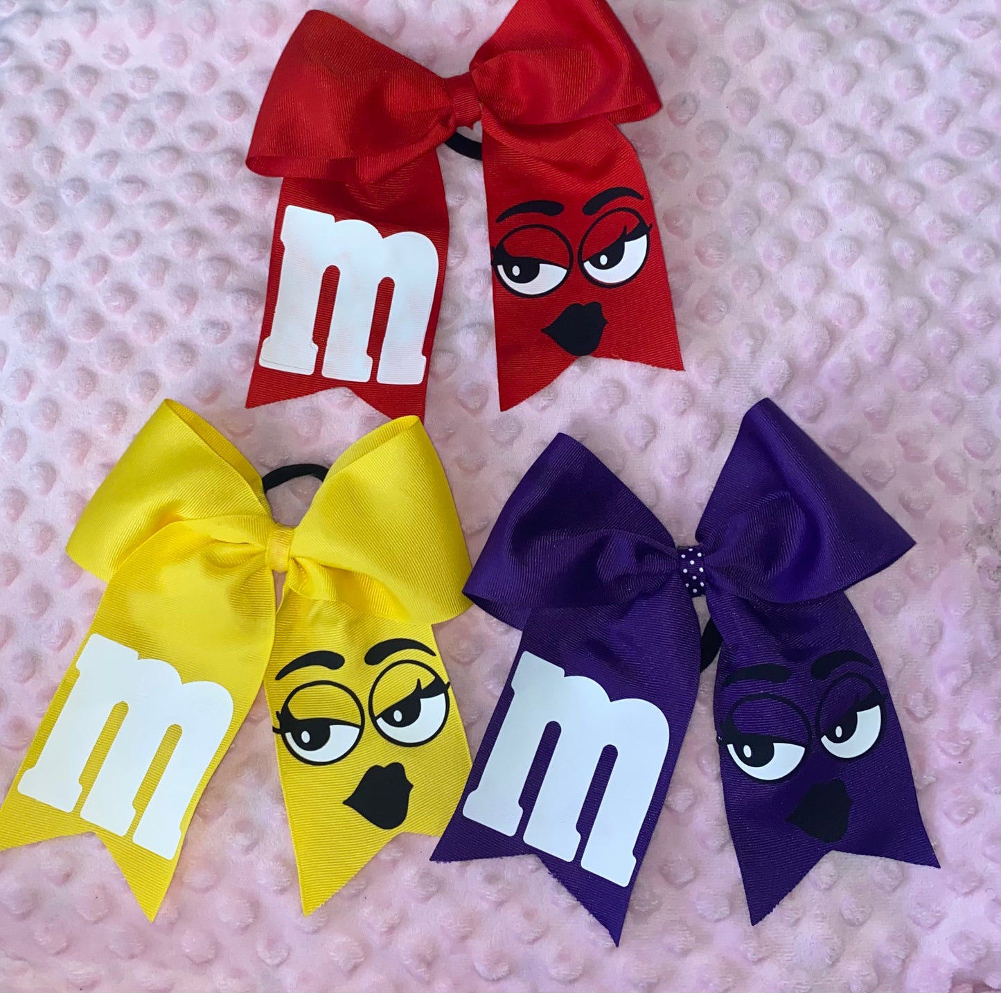 M&M Candy Inspired Cheer Bow