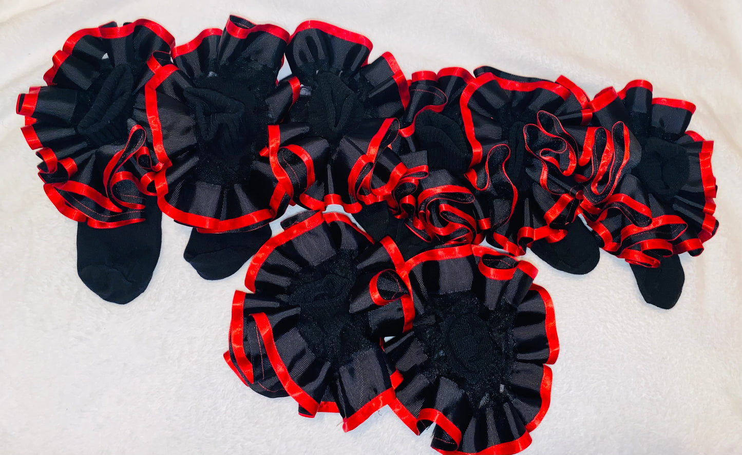 Black & Red Ruffle Socks