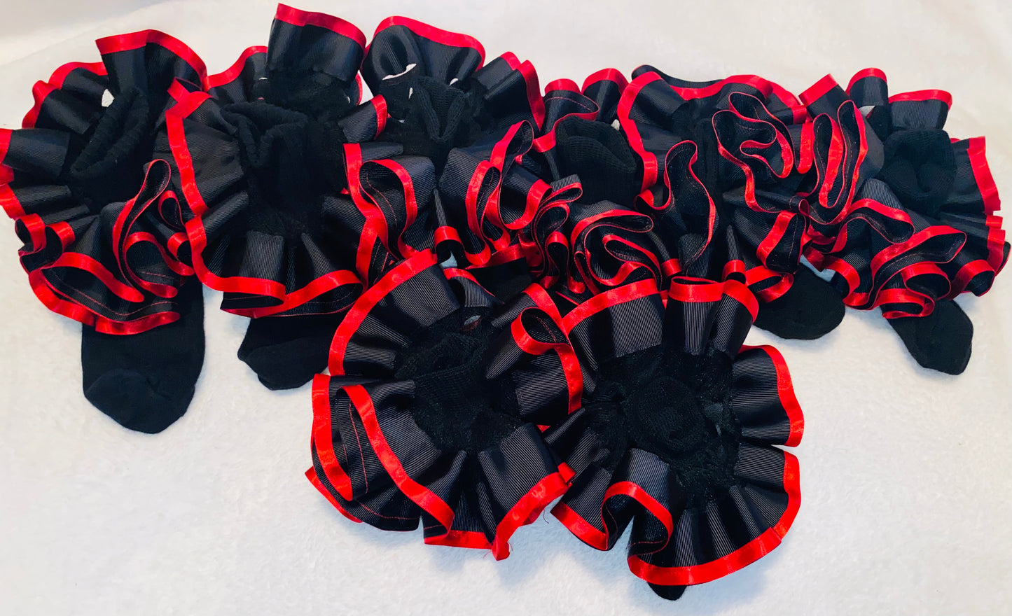 Black & Red Ruffle Socks