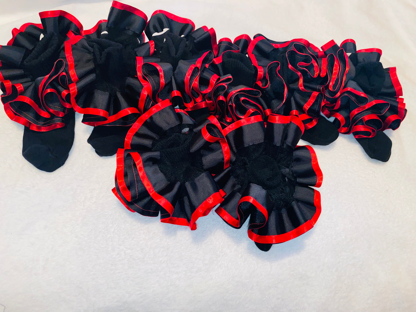 Black & Red Ruffle Socks