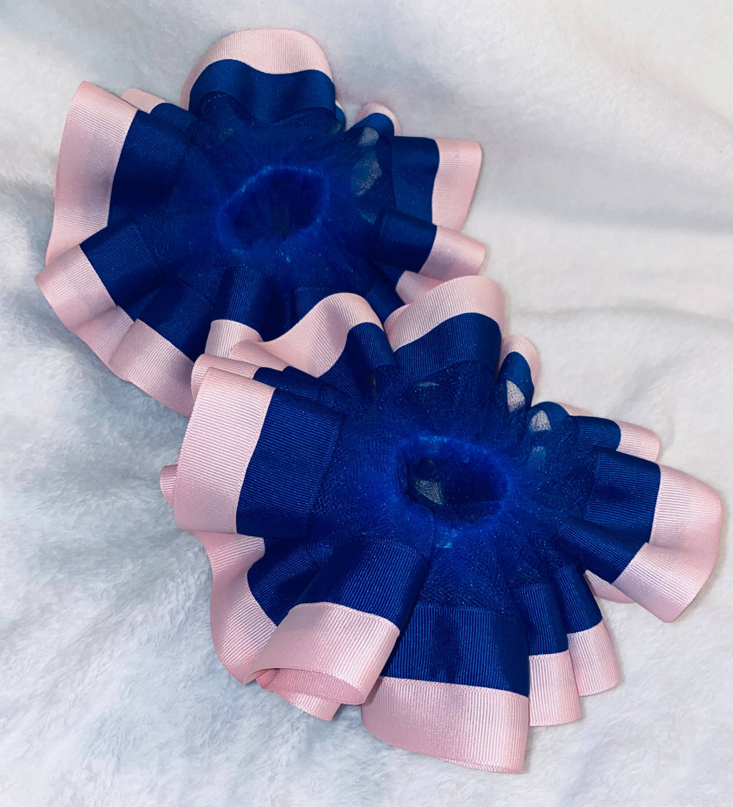 Navy & Pink Ruffle Anklets