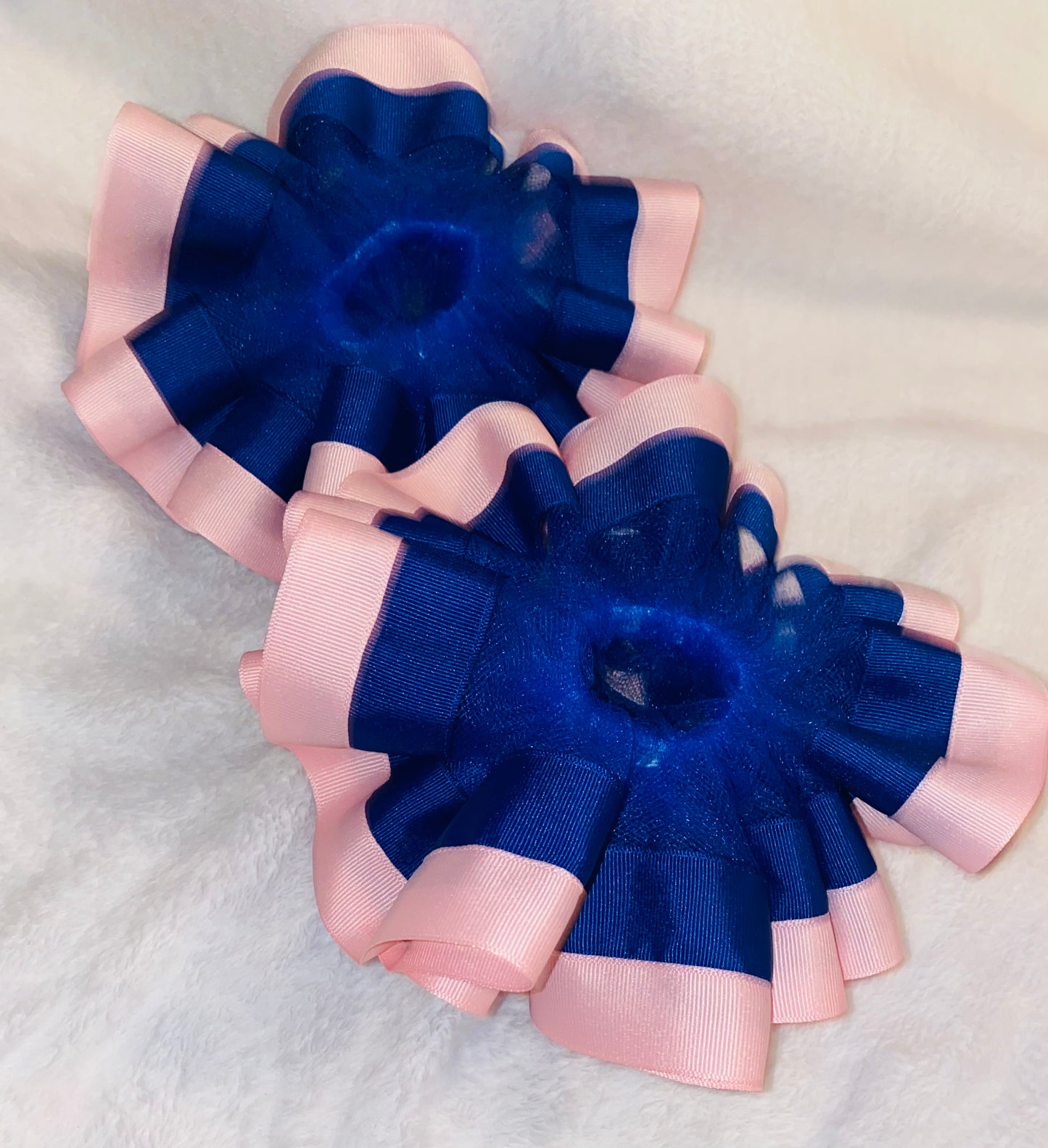 Navy & Pink Ruffle Anklets