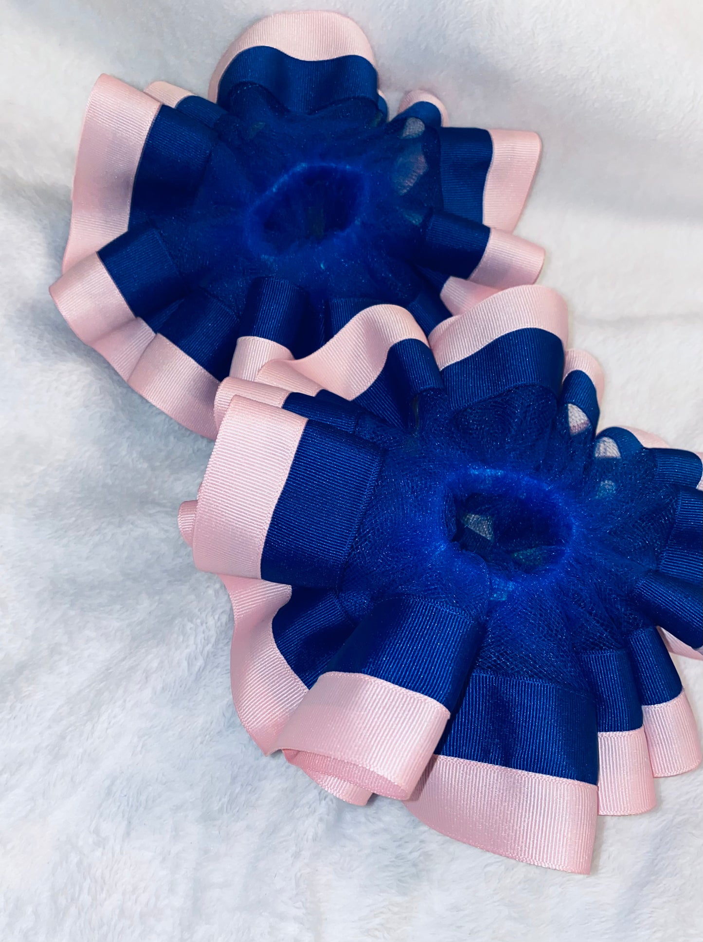 Navy & Pink Ruffle Anklets