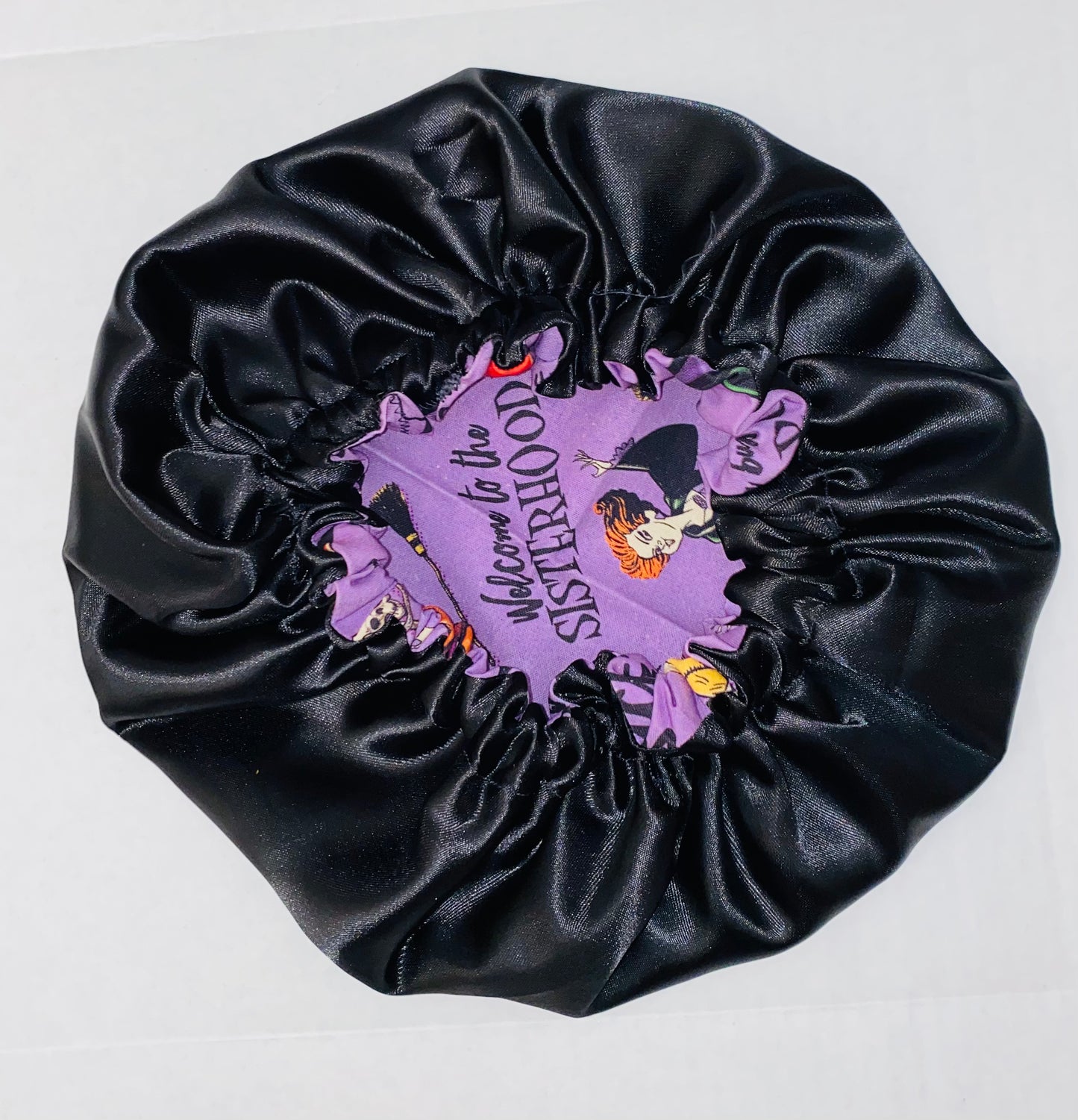 A Bunch of Hocus Pocus Reversible Satin Bonnet