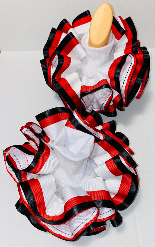 Red, Black, & White Ruffle Socks