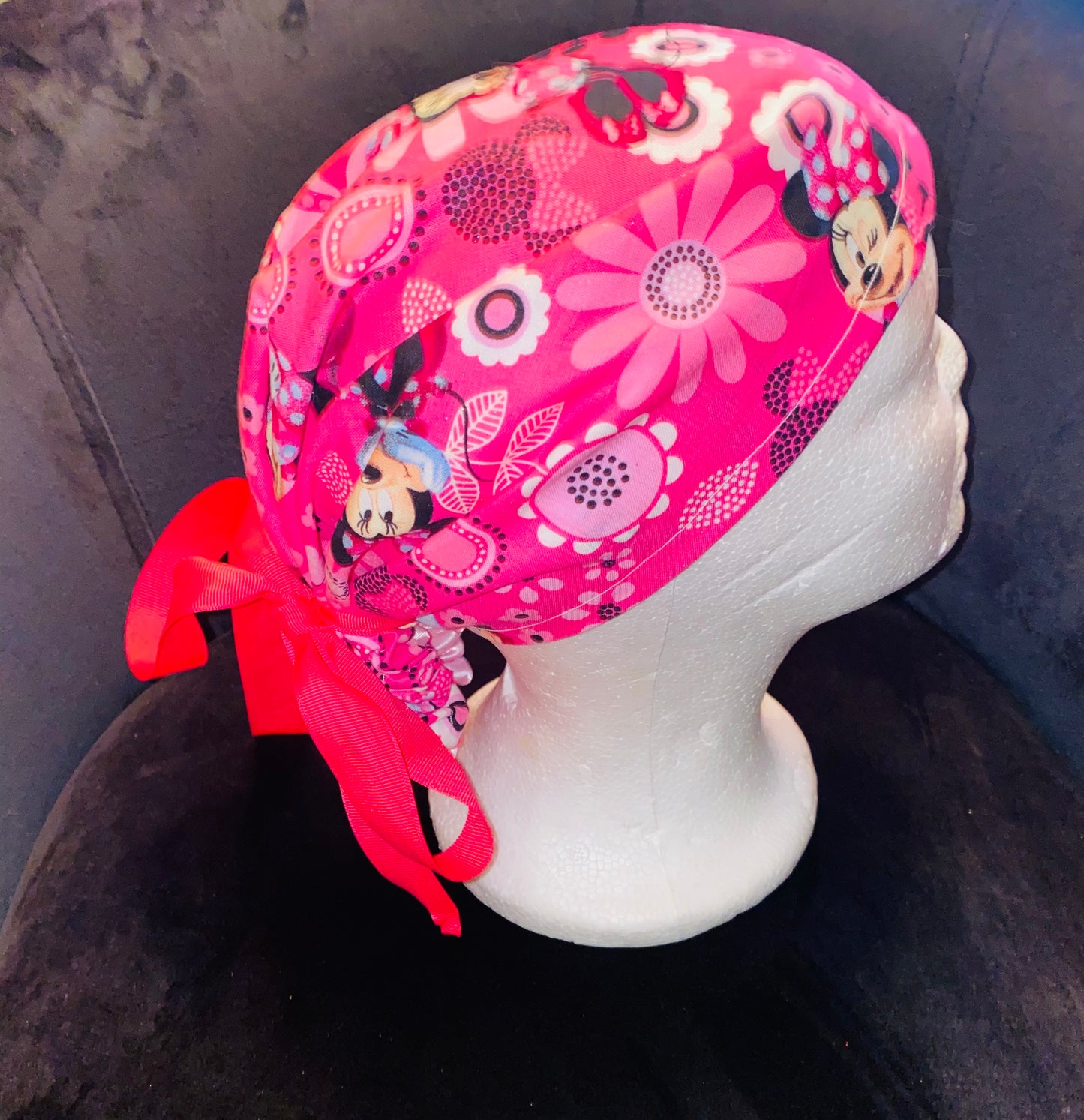 Minnie Inspired Reversible Satin Bouffant (Scrub Cap)