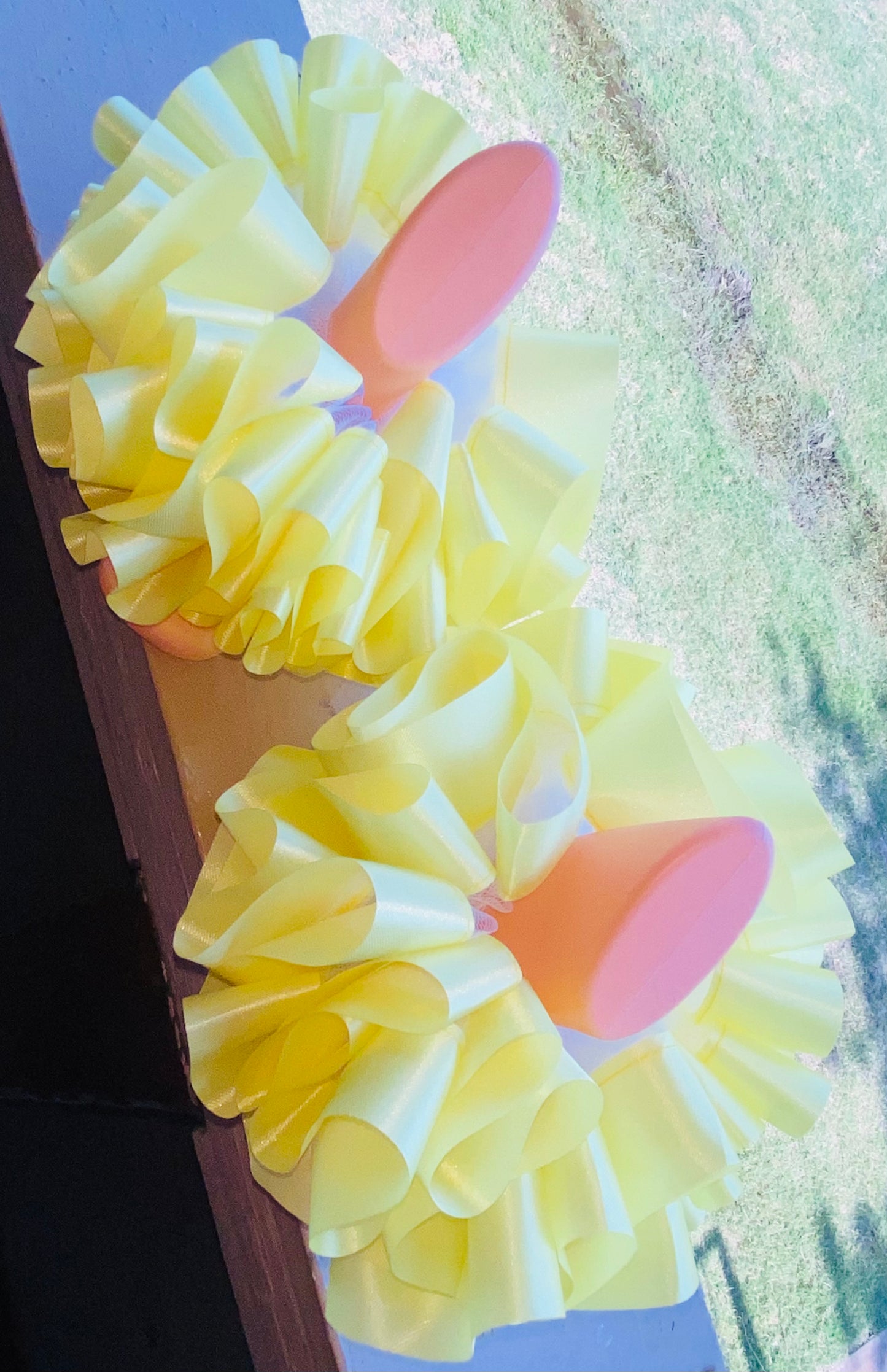 Yellow Sunset Sockless Ruffle Anklets