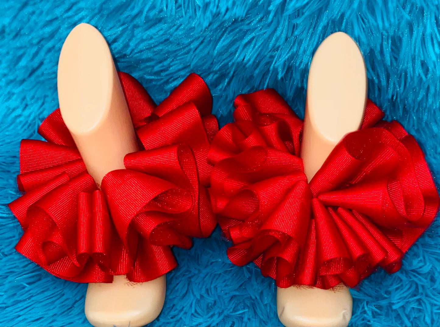 Red Detachable Ruffle Anklets