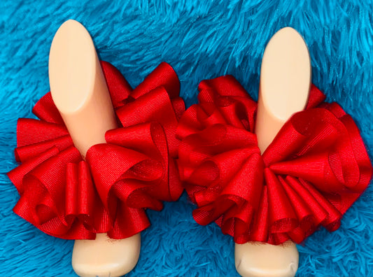 Red Detachable Ruffle Anklets