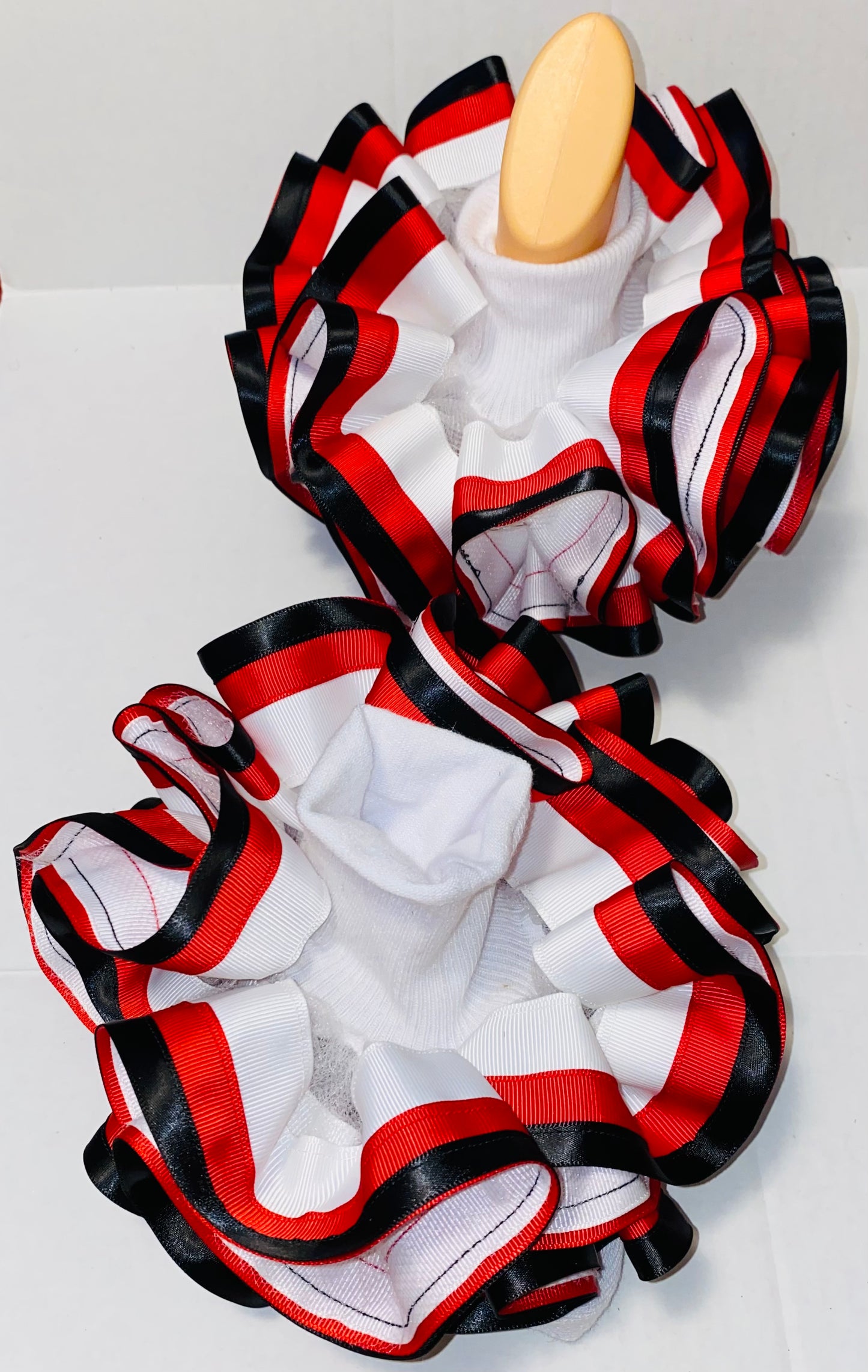 Red, Black, & White Ruffle Socks