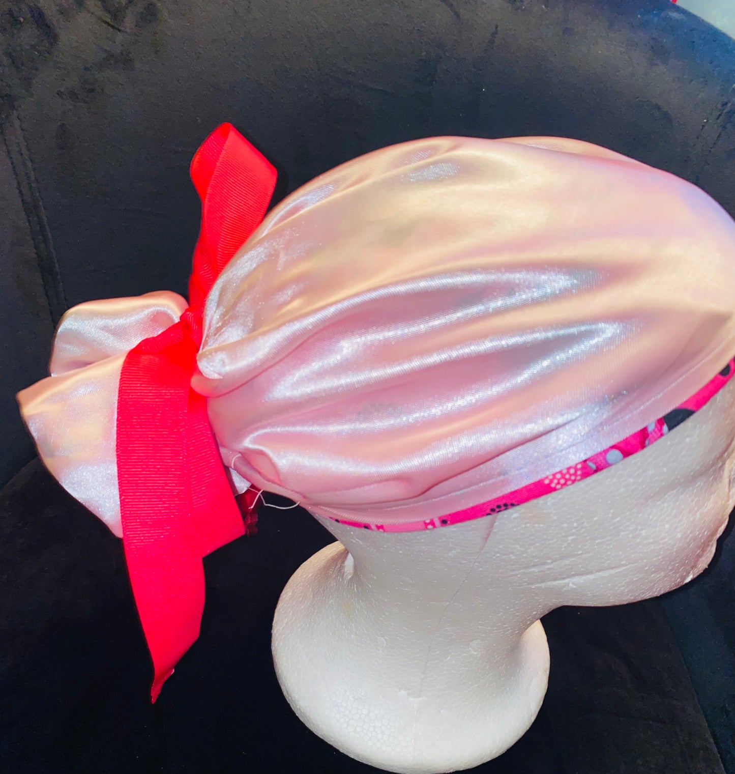 Minnie Inspired Reversible Satin Bouffant (Scrub Cap)