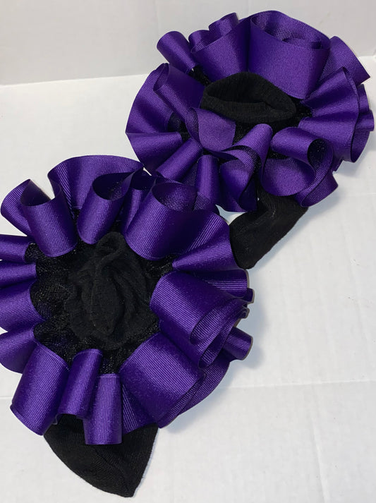 Black & Purple Ruffle Socks