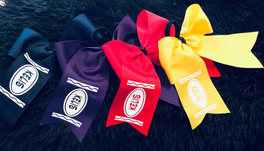 Personalized Crayon Cheer Bow