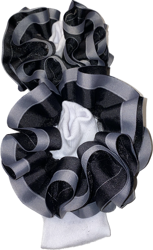 Black & Chrome Ruffle Socks