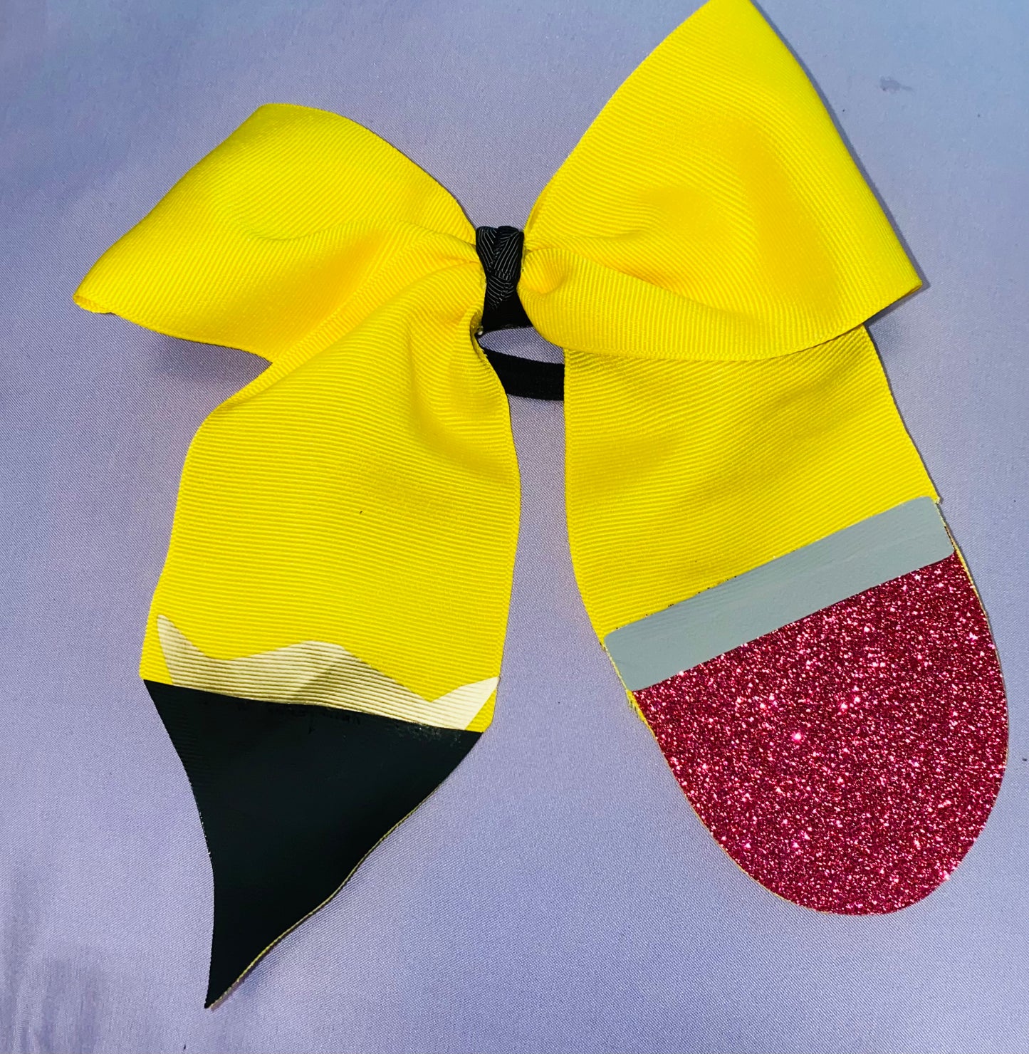 Yellow Pencil Cheer Bow