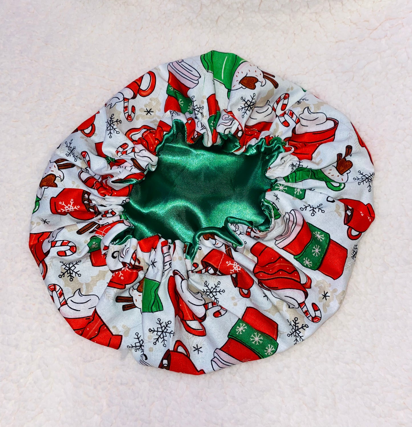 Christmas Reversible Satin Bonnet