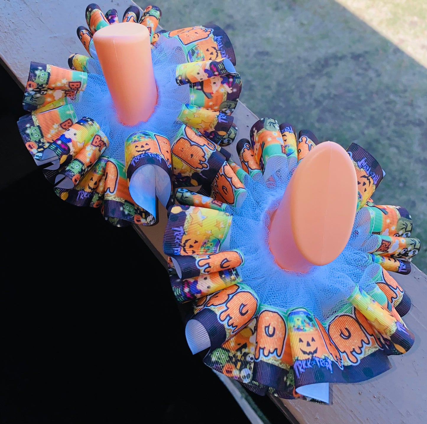 Halloween Boo Themed Ruffle Anklets