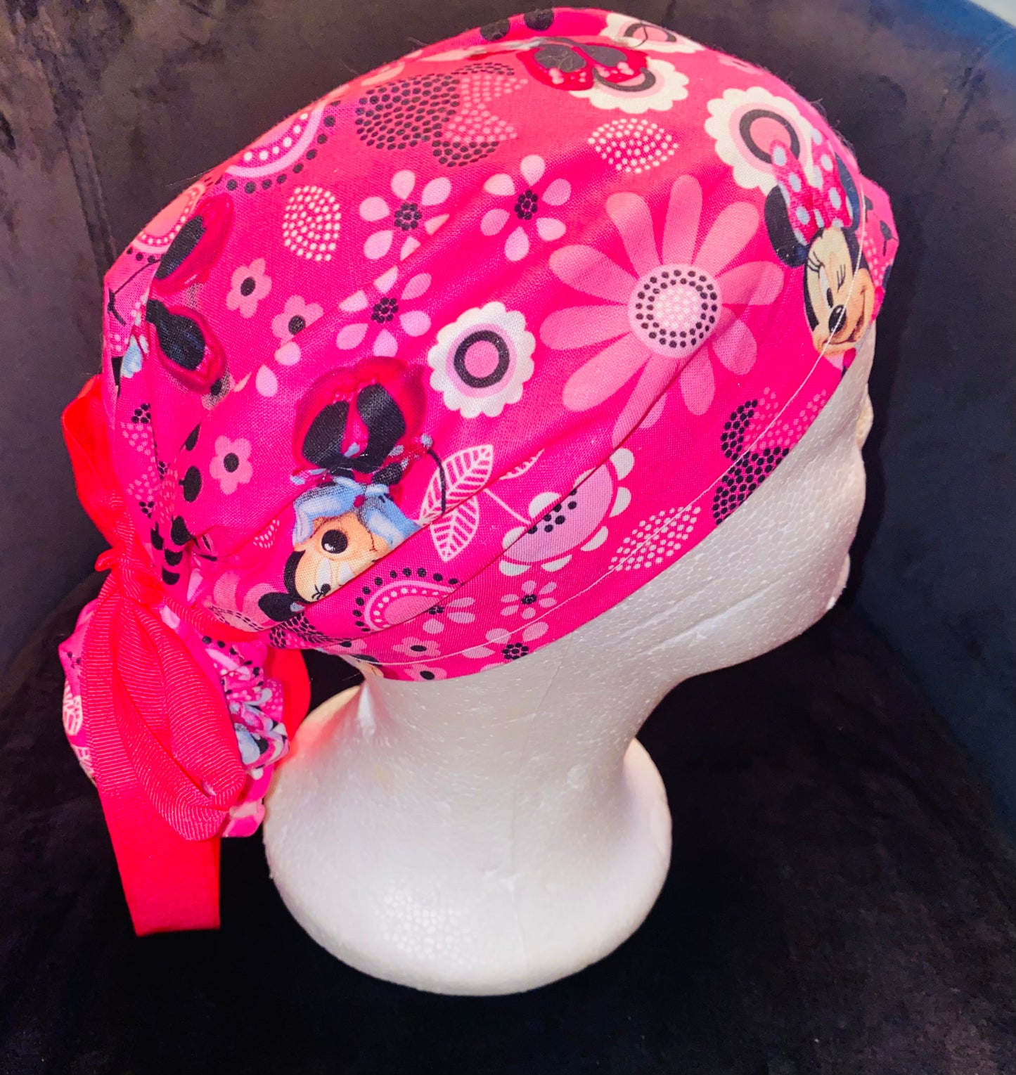 Minnie Inspired Reversible Satin Bouffant (Scrub Cap)