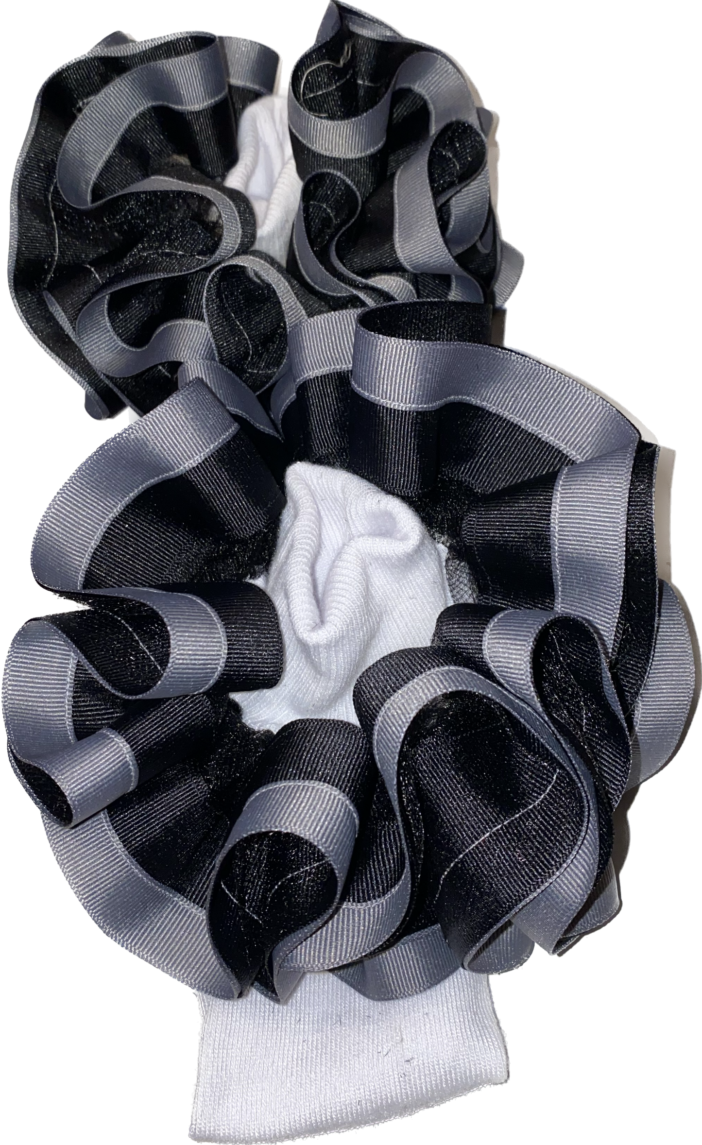 Black & Chrome Ruffle Socks