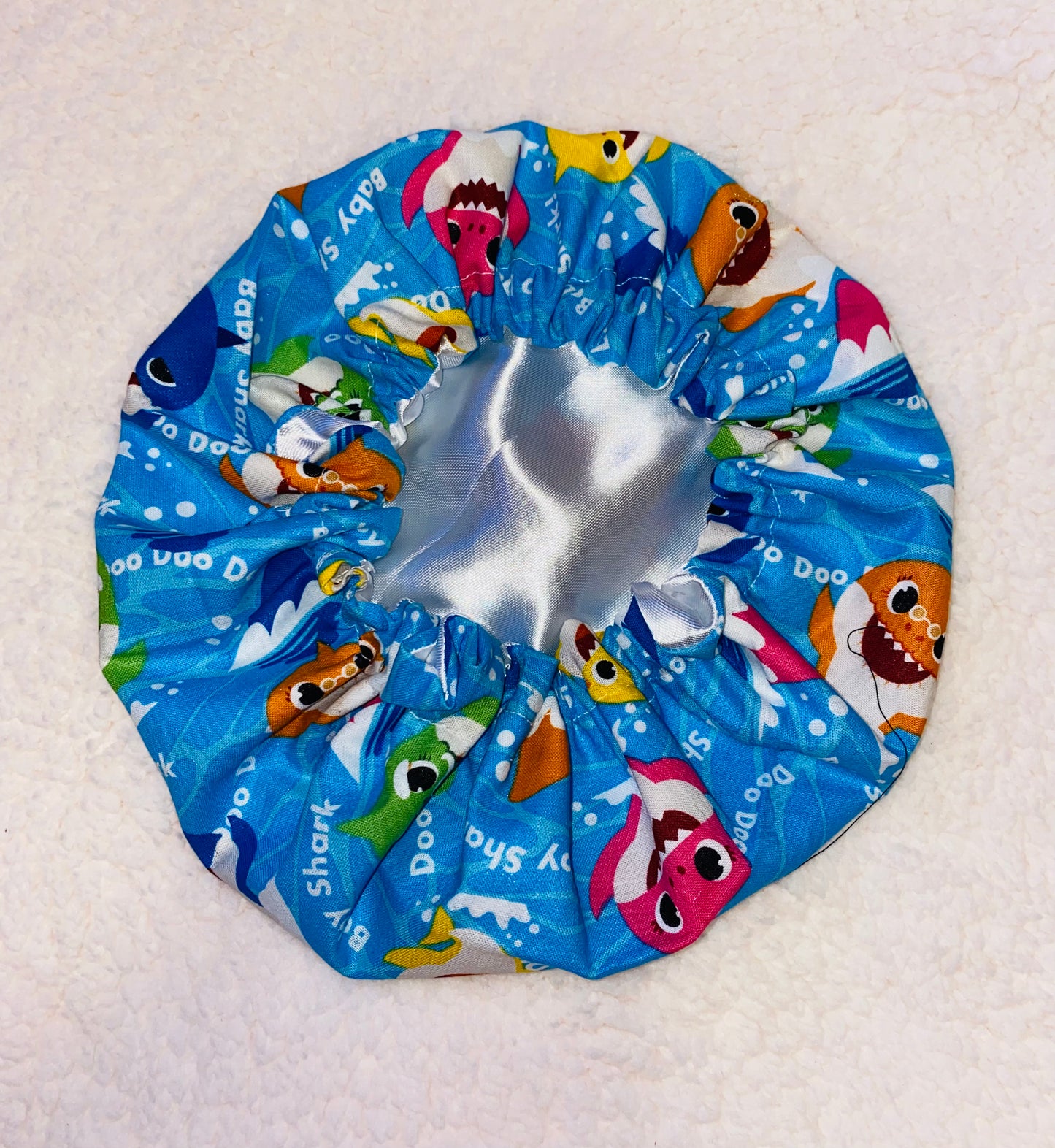 Baby Shark Inspired Reversible Satin Bonnet