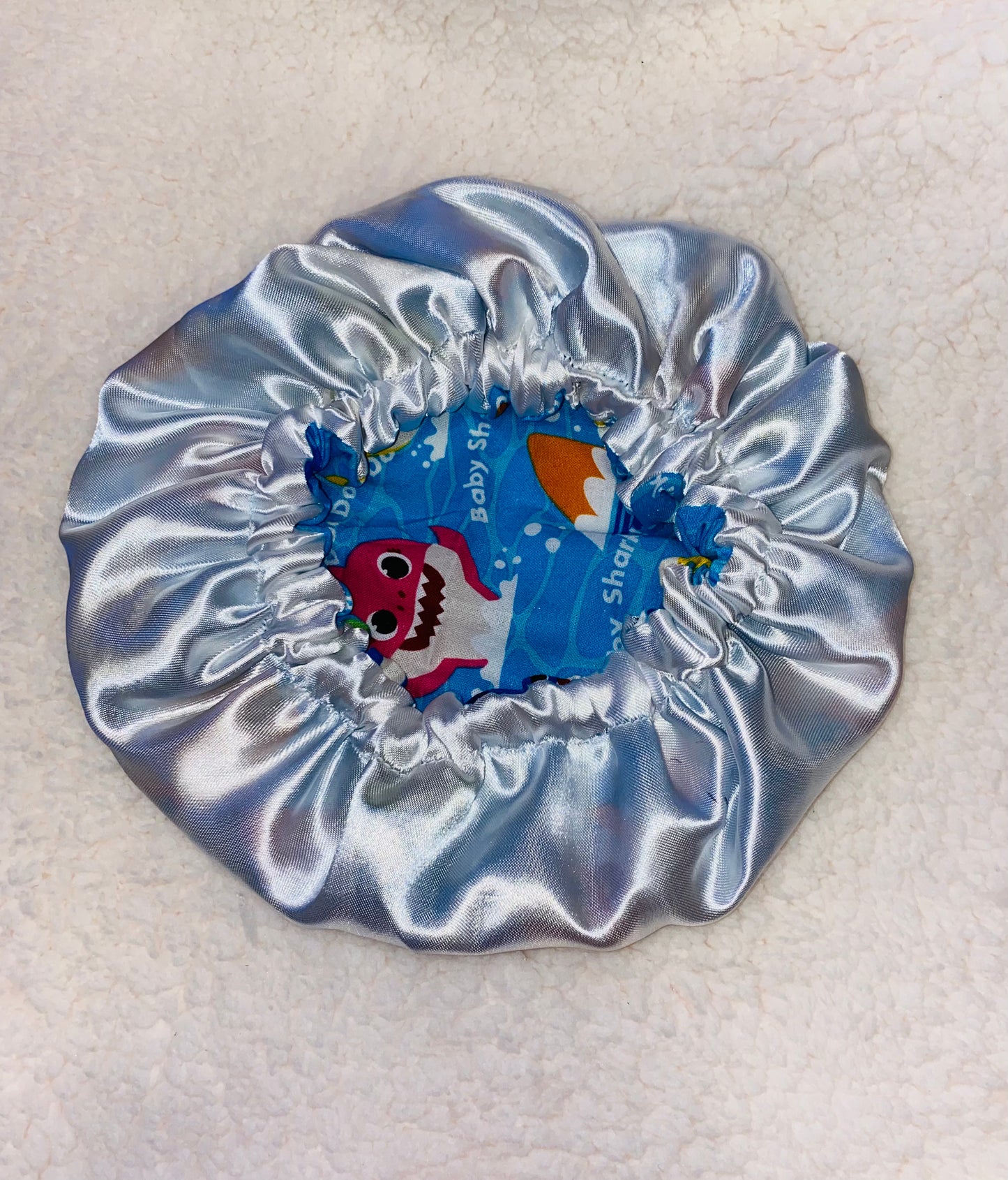 Baby Shark Inspired Reversible Satin Bonnet