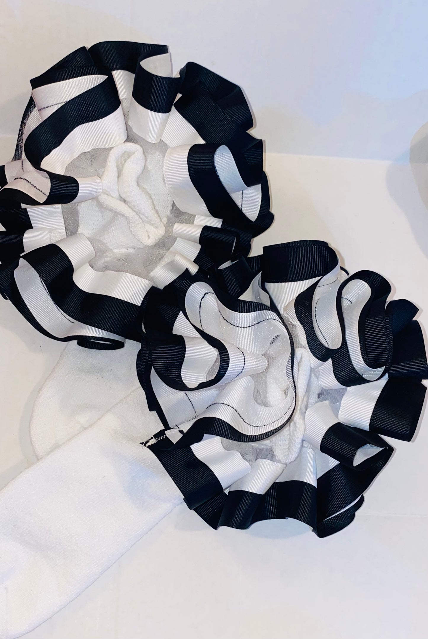 White & Black Trim Ruffle Socks