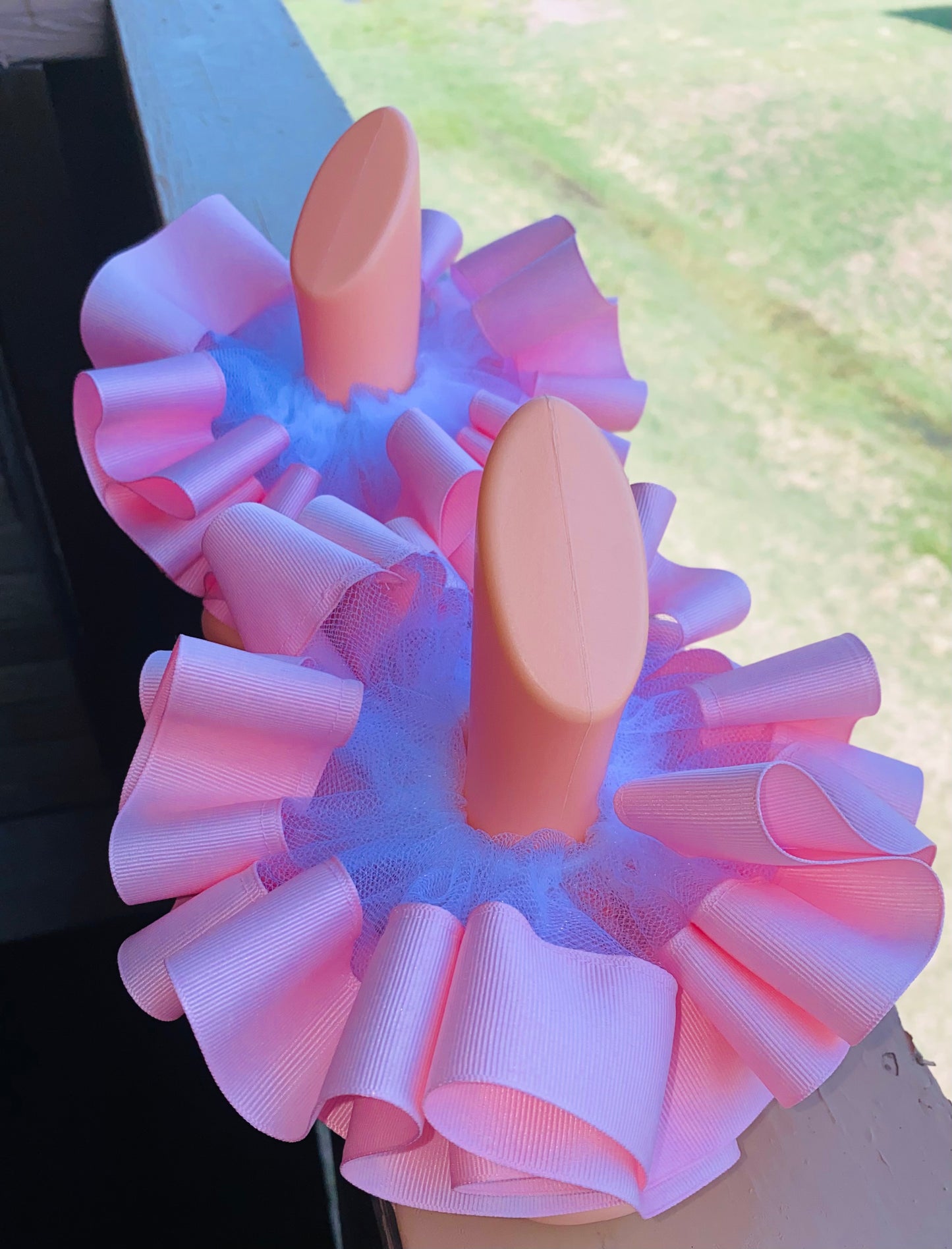 Light Pink Sockless Ruffle Anklets